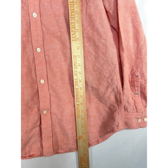 Banana Republic Men's Button Up Linen Blend Med Slim Fit Long Sleeve Shirt - Picture 4 of 8